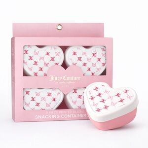 Juicy Couture 8-Piece Silicone Snacking Heart Container Set - JC Butterfly - NIB